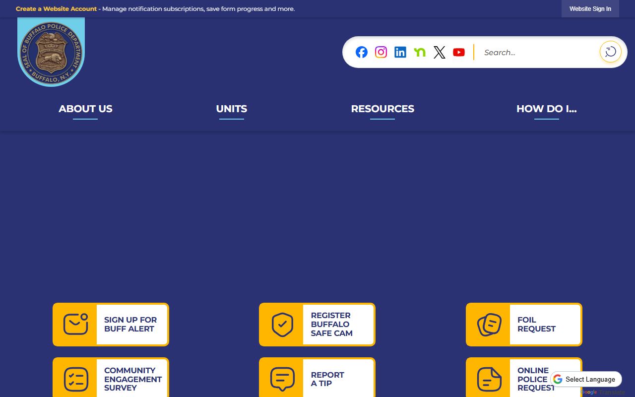 Buffalo Police Department website for arrest records and busted mugshots