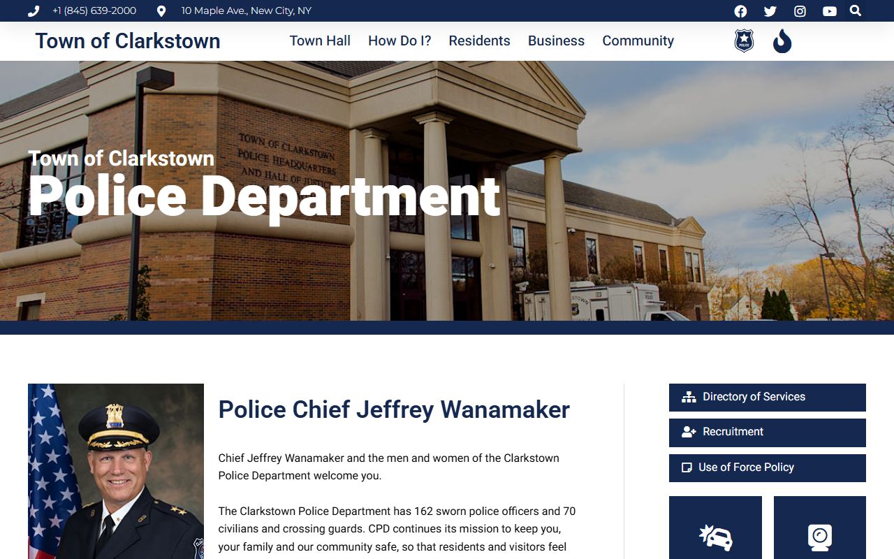 Clarkstown Police Department website for arrest records and busted mugshots