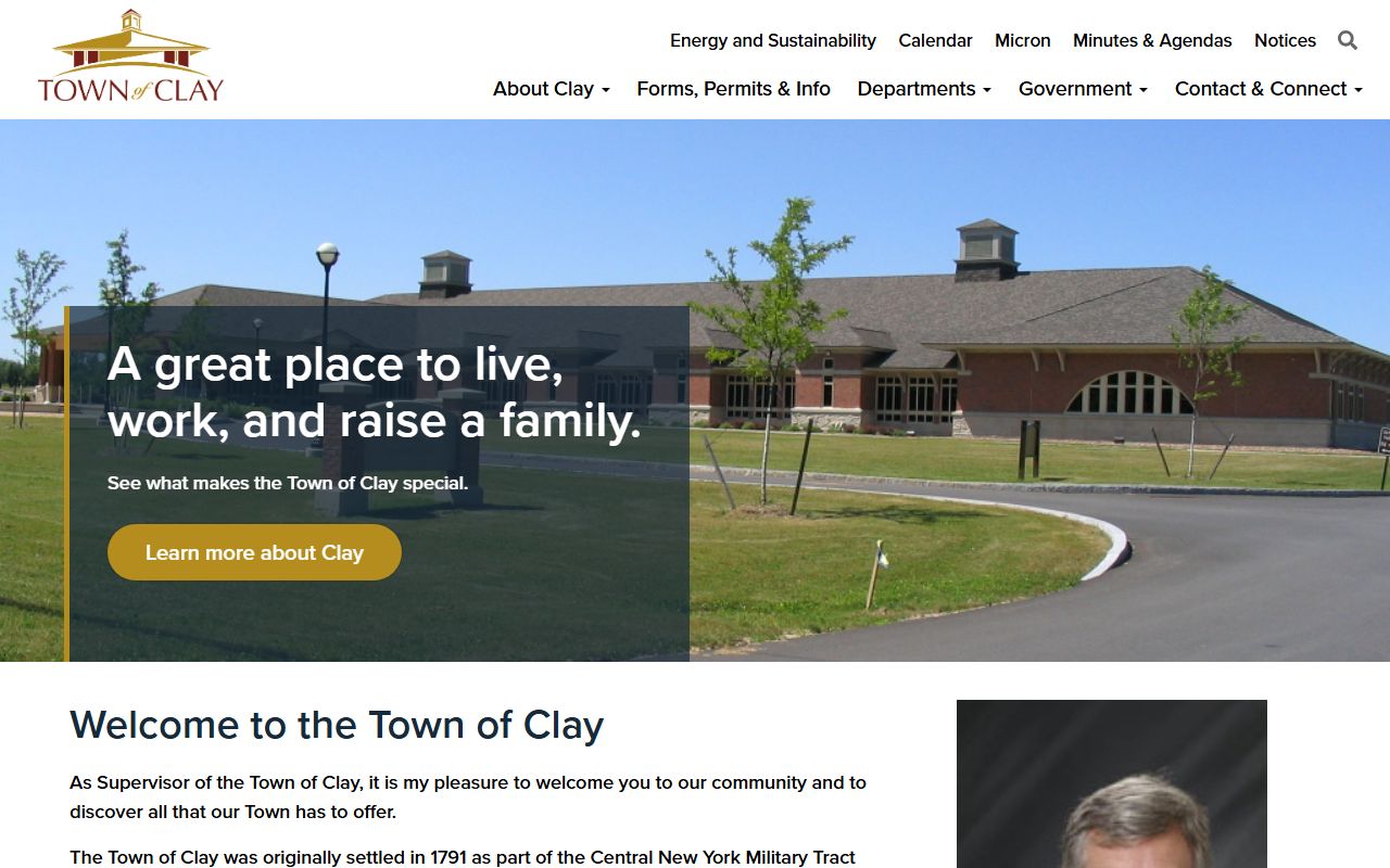 Town of Clay government website for arrest records and law enforcement information