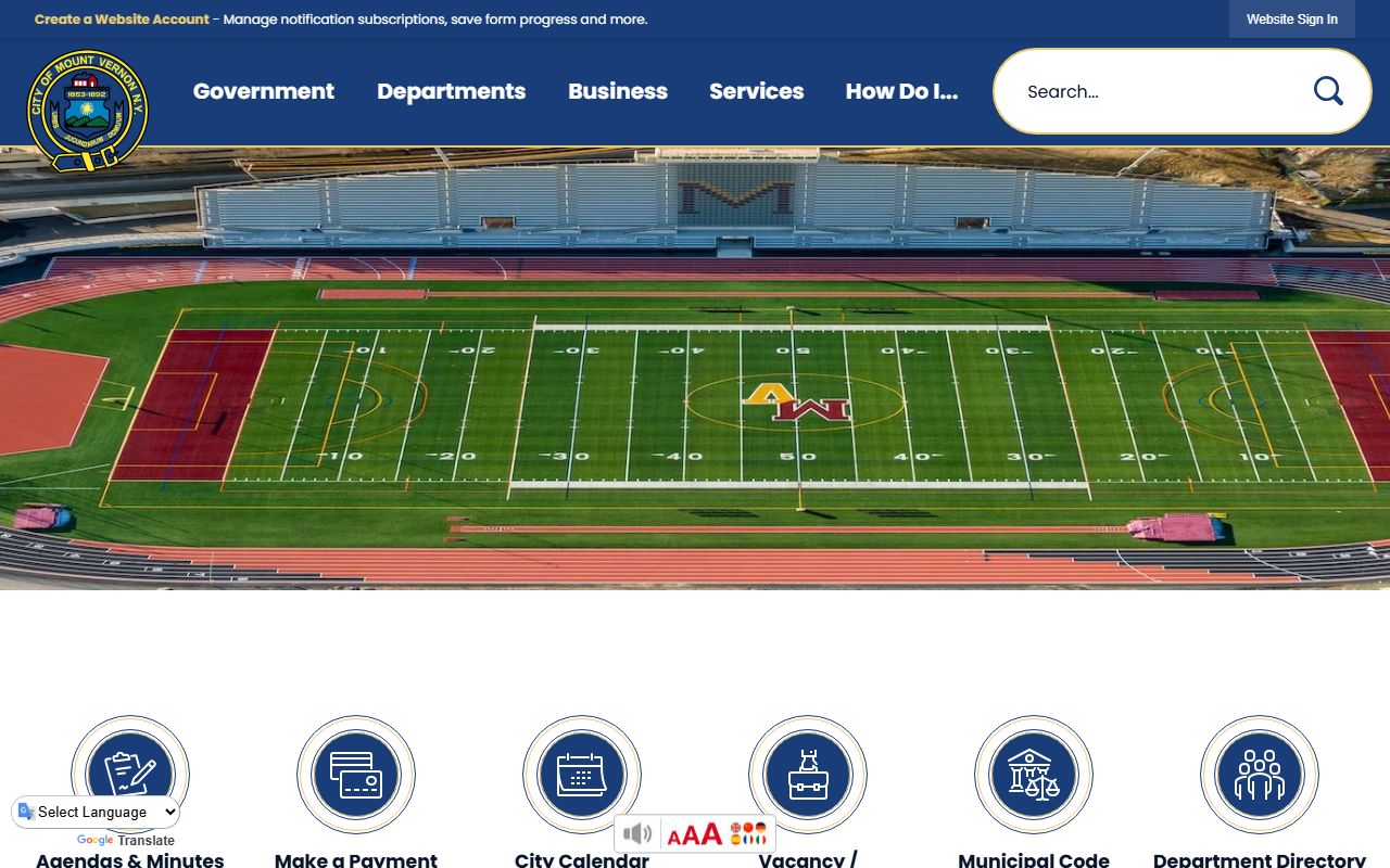 City of Mount Vernon government website for arrest records and public information