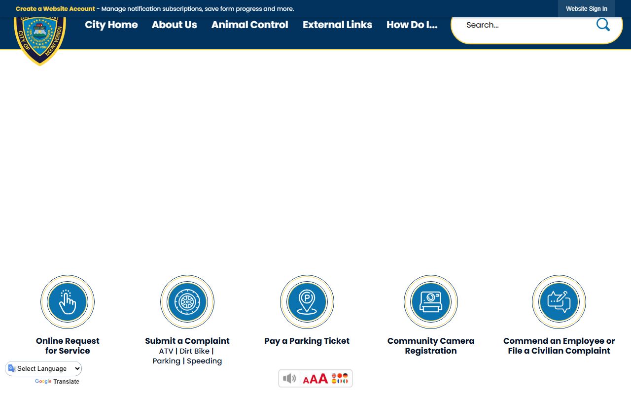 Mount Vernon Police Department website for arrest records and busted mugshots