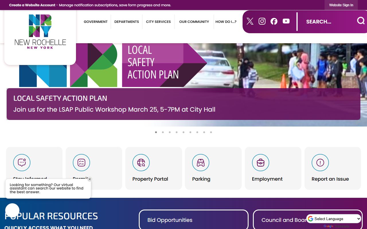 New Rochelle city government website for arrest records and busted mugshots