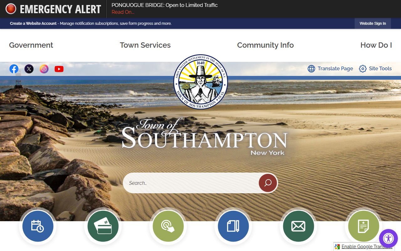 Southampton town government website for busted mugshots and arrest records