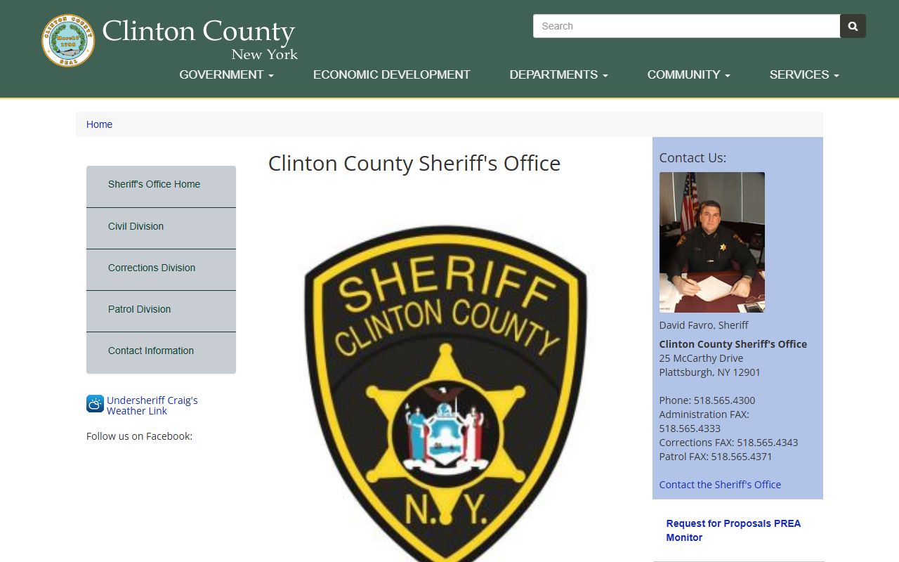 Clinton County Sheriff's Office website showing arrest records and booking information for Clinton County busted mugshots