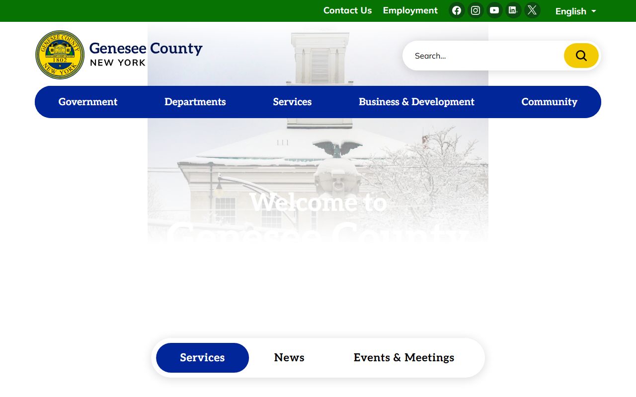 Genesee County government website with links to sheriff and arrest record resources