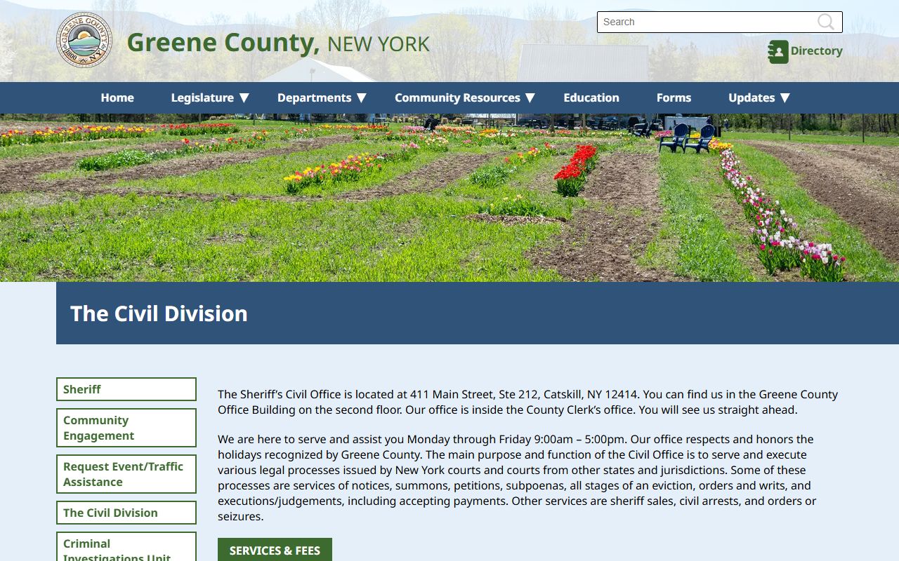 Greene County Sheriff civil division page for Greene County arrest records and public access