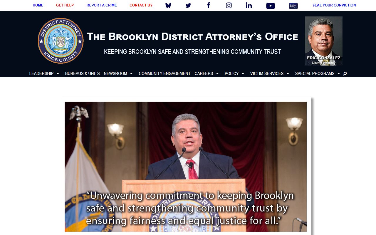 Brooklyn District Attorney website for Kings County arrest records