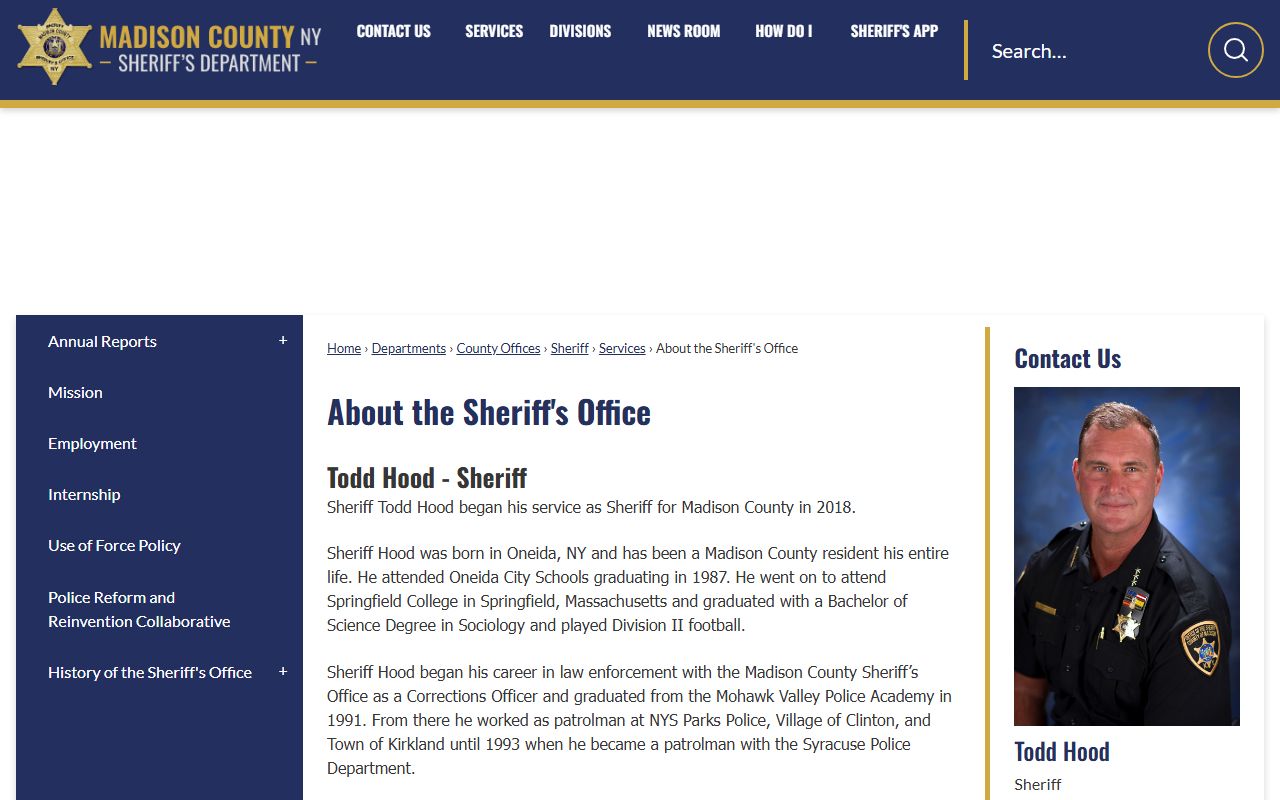 Madison County Sheriff's Office website for Madison County arrest records
