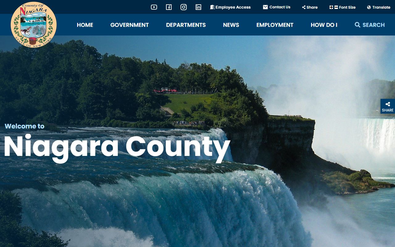 Niagara County government website for Niagara County arrest records