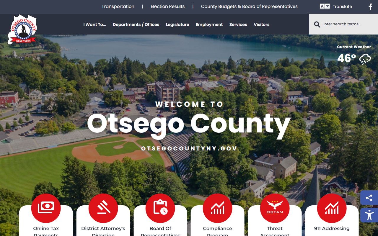 Otsego County government website for Otsego County arrest records lookup