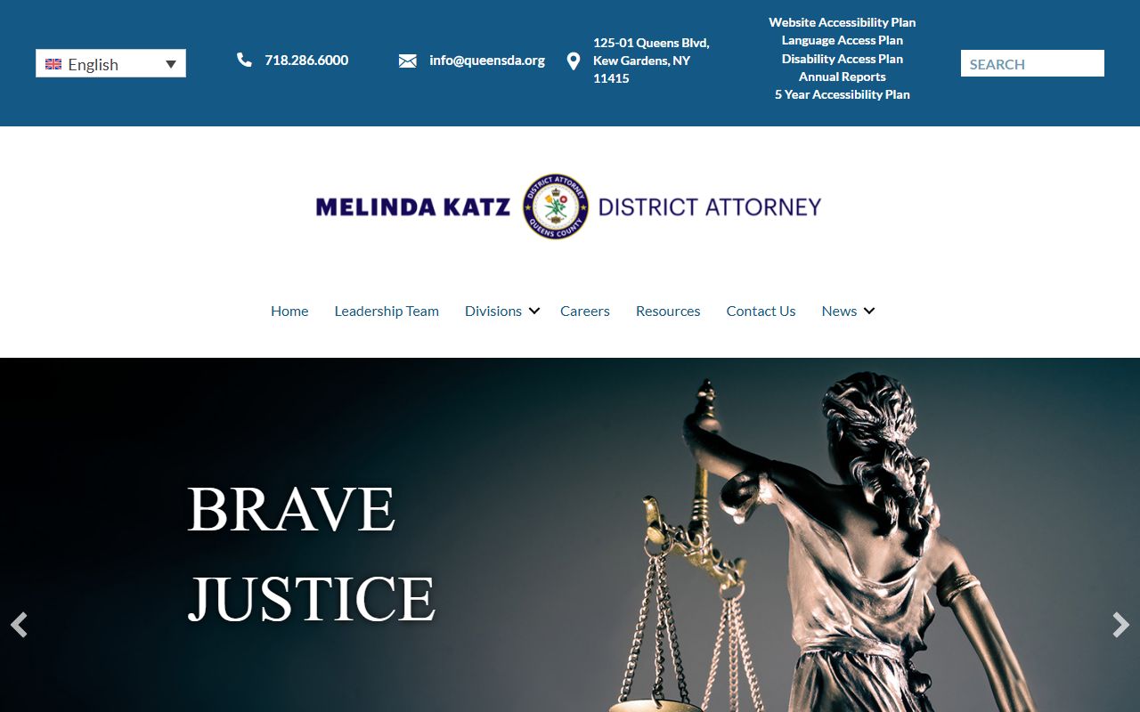 Queens County District Attorney website for Queens County arrest records
