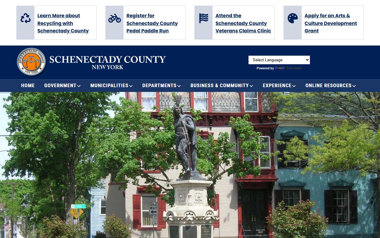 Schenectady County government website for jail and arrest record information