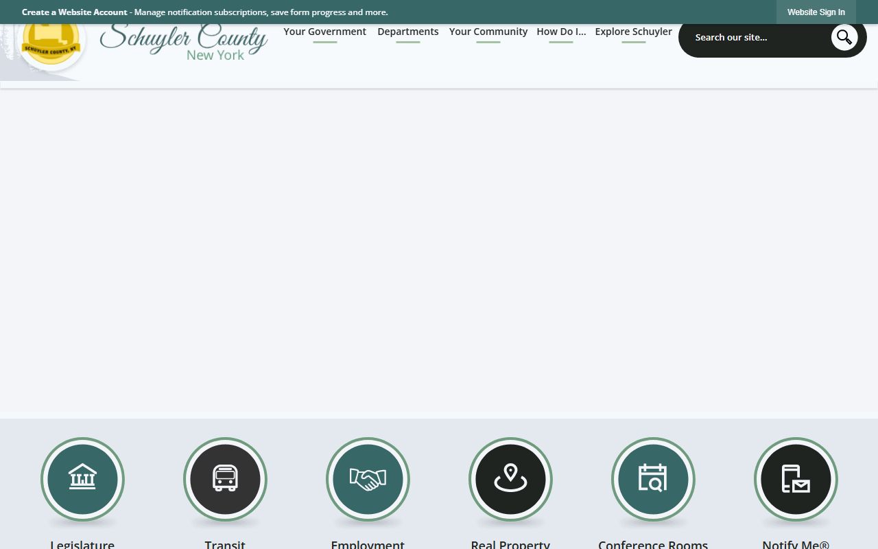 Schuyler County government website for Schuyler County arrest records