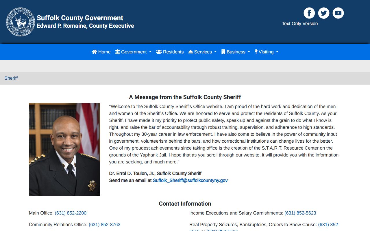 Suffolk County Sheriff inmate lookup for Suffolk County arrest records