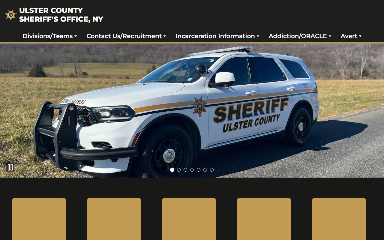 Ulster County Sheriff's Office website for Ulster County arrest records