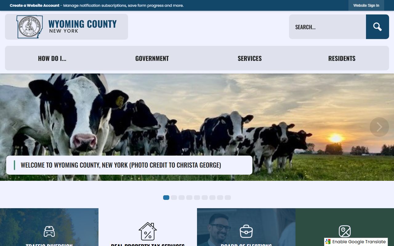 Wyoming County government website for sheriff and arrest record information