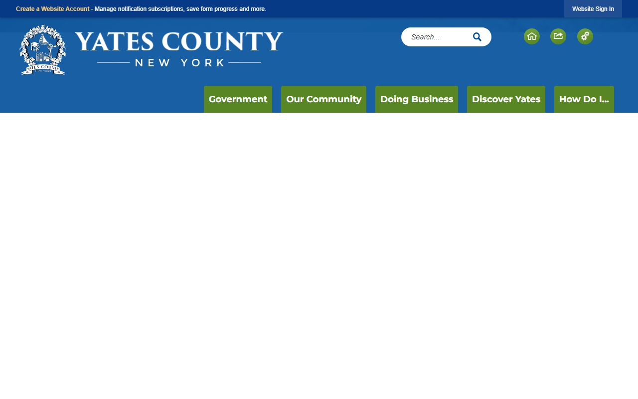Yates County government website for sheriff and arrest record inquiries